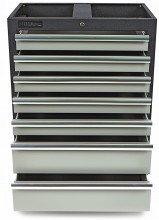 HBM professionele gereedschapskast met 7 laden, staal, gepoedercoat, 68 x 46 x 91 cm, grijs