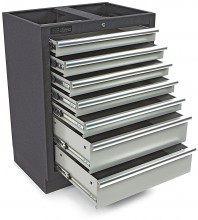 HBM professionele gereedschapskast met 7 laden, staal, gepoedercoat, 68 x 46 x 91 cm, grijs
