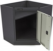 HBM Hoekkast Onderkast met Deur voor Werkplaatsinrichting, Grijs, 87 x 87 x 91 cm