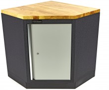 HBM Hoekkast Onderkast met Deur voor Werkplaatsinrichting, Grijs, 87 x 87 x 91 cm