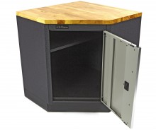 HBM Hoekkast Onderkast met Deur voor Werkplaatsinrichting, Grijs, 87 x 87 x 91 cm