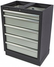 HBM Professionele Gereedschapskast 5 Laden, Staal, Antraciet, 68 x 46 x 91 cm, 50 kg Belastbaar
