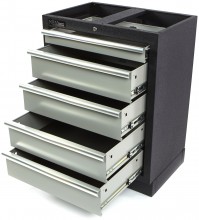 HBM Professionele Gereedschapskast 5 Laden, Staal, Antraciet, 68 x 46 x 91 cm, 50 kg Belastbaar
