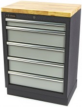 HBM Professionele Gereedschapskast 5 Laden, Staal, Antraciet, 68 x 46 x 91 cm, 50 kg Belastbaar
