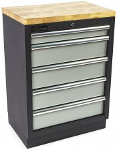 HBM Professionele Gereedschapskast 5 Laden, Staal, Antraciet, 68 x 46 x 91 cm, 50 kg Belastbaar
