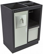 HBM Afvalbak en Papierhouder voor Werkplaatsinrichting - Stalen Gepoedercoate Kast 46x68x91 cm Grijs