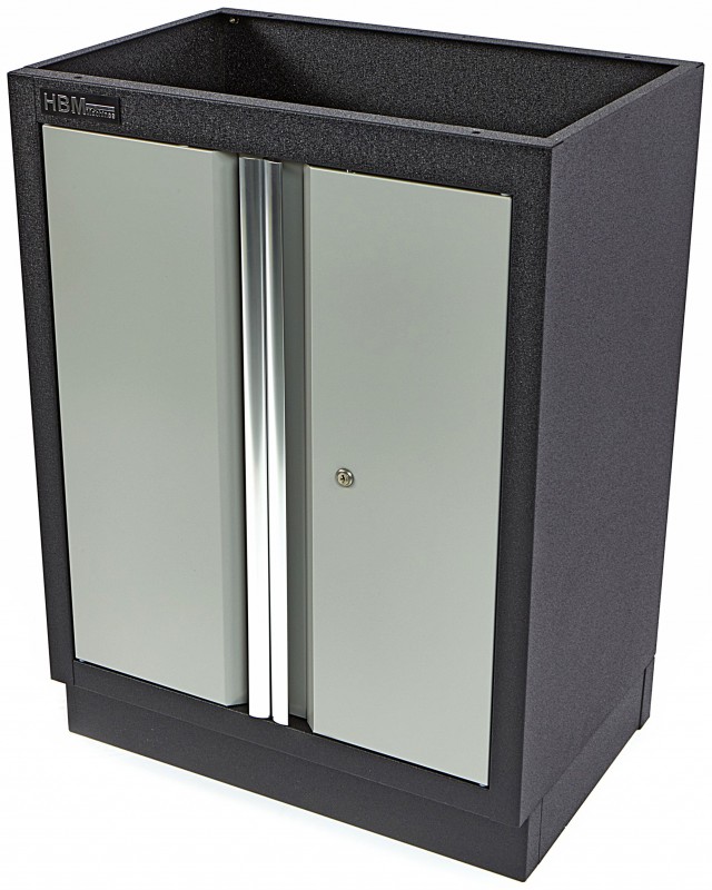 HBM professionele gereedschapskast met deuren, staal, gepoedercoat, grijs, 46 x 68 x 91 cm
