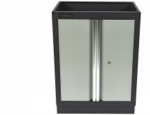 HBM professionele gereedschapskast met deuren, staal, gepoedercoat, grijs, 46 x 68 x 91 cm
