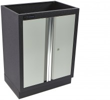 HBM professionele gereedschapskast met deuren, staal, gepoedercoat, grijs, 46 x 68 x 91 cm
