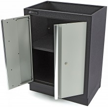 HBM professionele gereedschapskast met deuren, staal, gepoedercoat, grijs, 46 x 68 x 91 cm
