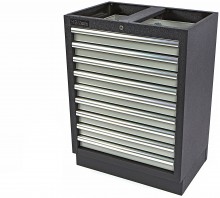 HBM Professionele Gereedschapskast 9 Laden Grijs 68 x 46 x 91 cm Gepoedercoat Plaatstaal
