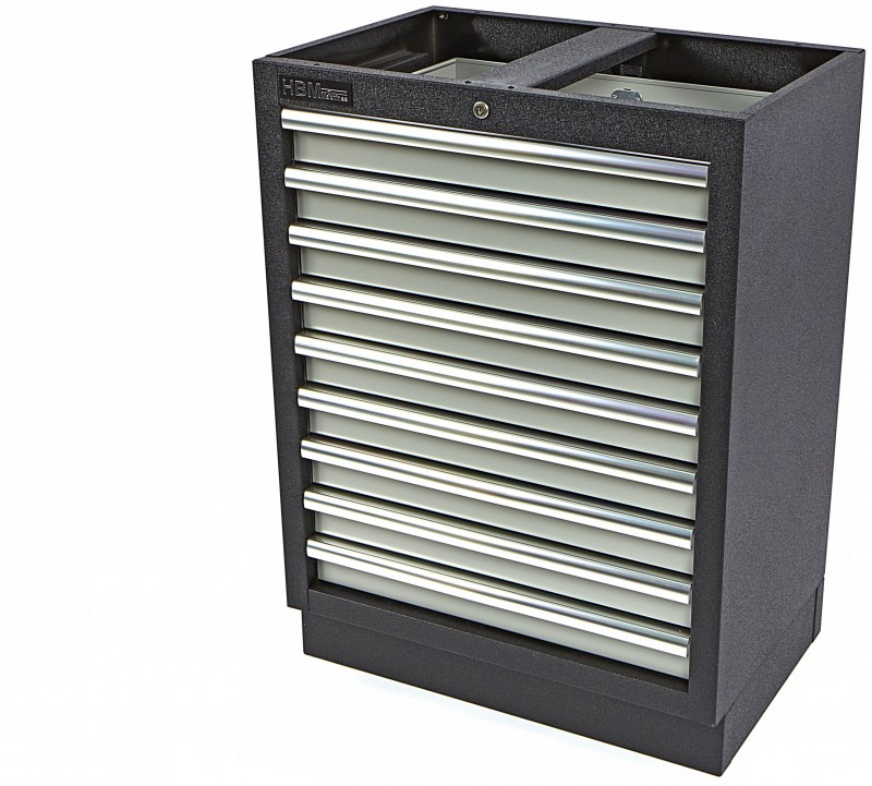 HBM Professionele Gereedschapskast 9 Laden Grijs 68 x 46 x 91 cm Gepoedercoat Plaatstaal
