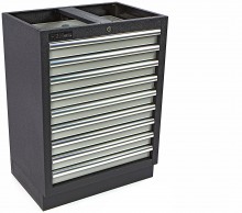 HBM Professionele Gereedschapskast 9 Laden Grijs 68 x 46 x 91 cm Gepoedercoat Plaatstaal
