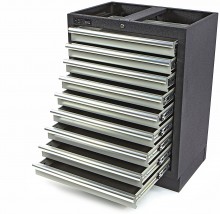 HBM Professionele Gereedschapskast 9 Laden Grijs 68 x 46 x 91 cm Gepoedercoat Plaatstaal
