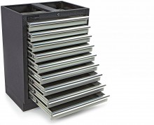 HBM Professionele Gereedschapskast 9 Laden Grijs 68 x 46 x 91 cm Gepoedercoat Plaatstaal
