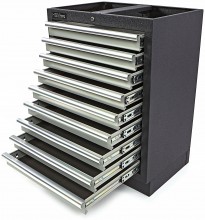 HBM Professionele Gereedschapskast 9 Laden Grijs 68 x 46 x 91 cm Gepoedercoat Plaatstaal

