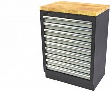 HBM Professionele Gereedschapskast 9 Laden Grijs 68 x 46 x 91 cm Gepoedercoat Plaatstaal
