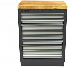 HBM Professionele Gereedschapskast 9 Laden Grijs 68 x 46 x 91 cm Gepoedercoat Plaatstaal
