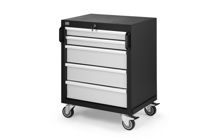 HBM professionele gereedschapswagen met 5 laden, grijs, 64,6 x 45,8 x 86,1 cm, werkplaatsinrichting HBM professionele gereedschapswagen met 5 laden, grijs, 64,6 x 45,8 x 86,1 cm, werkplaatsinrichting