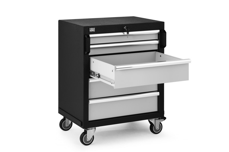 HBM professionele gereedschapswagen met 5 laden, grijs, 64,6 x 45,8 x 86,1 cm, werkplaatsinrichting HBM professionele gereedschapswagen met 5 laden, grijs, 64,6 x 45,8 x 86,1 cm, werkplaatsinrichting