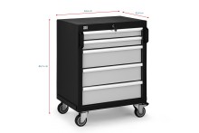 HBM professionele gereedschapswagen met 5 laden, grijs, 64,6 x 45,8 x 86,1 cm, werkplaatsinrichting HBM professionele gereedschapswagen met 5 laden, grijs, 64,6 x 45,8 x 86,1 cm, werkplaatsinrichting