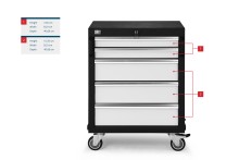 HBM professionele gereedschapswagen met 5 laden, grijs, 64,6 x 45,8 x 86,1 cm, werkplaatsinrichting HBM professionele gereedschapswagen met 5 laden, grijs, 64,6 x 45,8 x 86,1 cm, werkplaatsinrichting