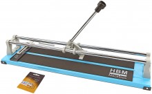 HBM professionel fliseskærer 600 mm, 2 skærehjul, hårdmetal skærehjul 16 mm, stål, skærelængde 60 cm.