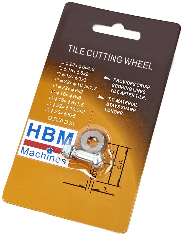 HBM professionel fliseskærer 600 mm, 2 skærehjul, hårdmetal skærehjul 16 mm, stål, skærelængde 60 cm.