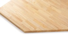 HBM massief houten hoek werkblad 86,5 x 86,5 cm voor werkplaatsinrichting