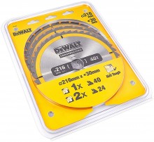 DeWalt DT1962-QZ 3-delige rundsavklinge sæt 216x30 mm 2x24T 1x40T
