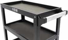 HBM gereedschapstrolley 3-laags 78,5 cm, 4 wielen, maximale belasting 90 kg