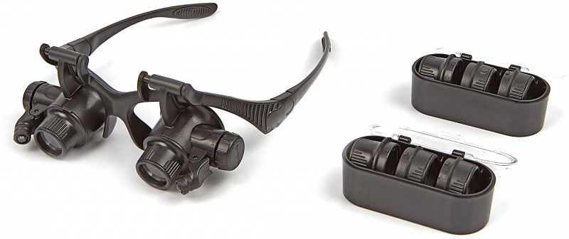 HBM Ekstra Stærk Lup Brille med 4 Linser 10x, 15x, 20x, 25x