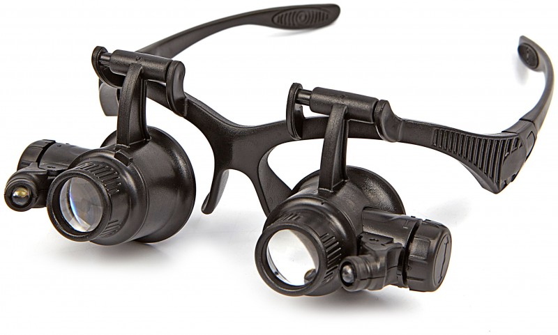 HBM Ekstra Stærk Lup Brille med 4 Linser 10x, 15x, 20x, 25x