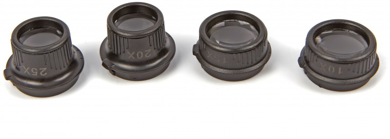 HBM Ekstra Stærk Lup Brille med 4 Linser 10x, 15x, 20x, 25x