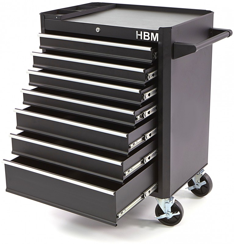 HBM gereedschapswagen 7 laden 66 cm zwart, slot, 4 wielen, max. 300 kg
HBM gereedschapswagen 7 laden 66 cm zwart, slot, 4 wielen, max. 300 kg