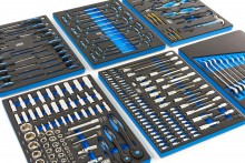 HBM gevulde gereedschapswagen 245-delig, metrische maten, zwart, 7 laden, slot, vergrendeling
