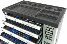 HBM gevulde gereedschapswagen 245-delig, metrische maten, zwart, 7 laden, slot, vergrendeling
