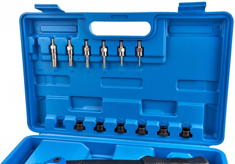 HBM 104-delige professionele blindklinkmoertangset in koffer, M3-M10, 325 cm HBM 104-delige professionele blindklinkmoertangset in koffer, M3-M10, 325 cm