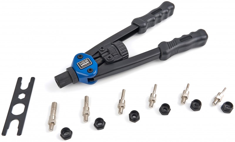 HBM 104-delige professionele blindklinkmoertangset in koffer, M3-M10, 325 cm HBM 104-delige professionele blindklinkmoertangset in koffer, M3-M10, 325 cm