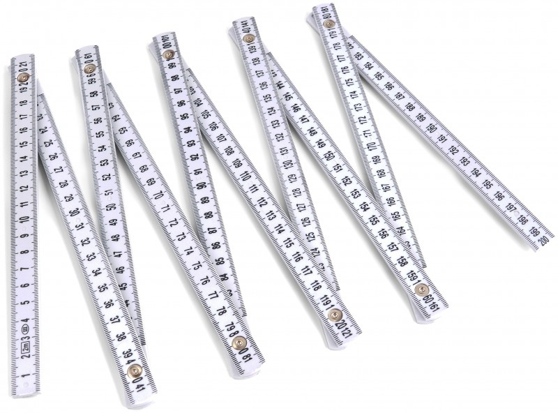 HBM 2 Meter ABS Plast Tommestok - Centimeter og Millimeter