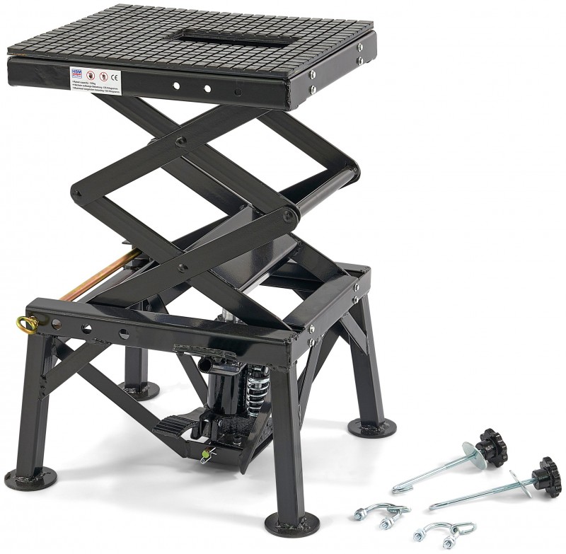 HBM motorheftafel zwart 135 kg draagvermogen, max. hoogte 90 cm, 35 x 35 x 35 cm