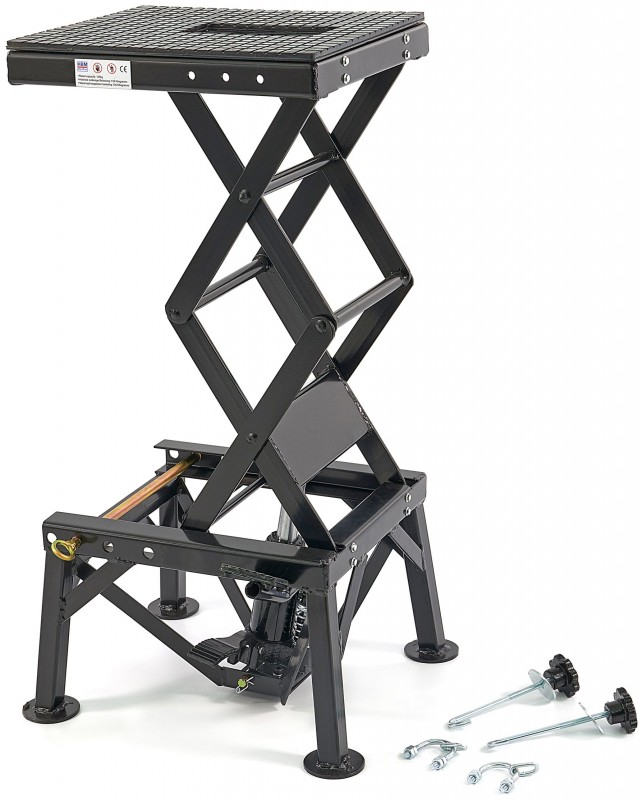 HBM motorheftafel zwart 135 kg draagvermogen, max. hoogte 90 cm, 35 x 35 x 35 cm