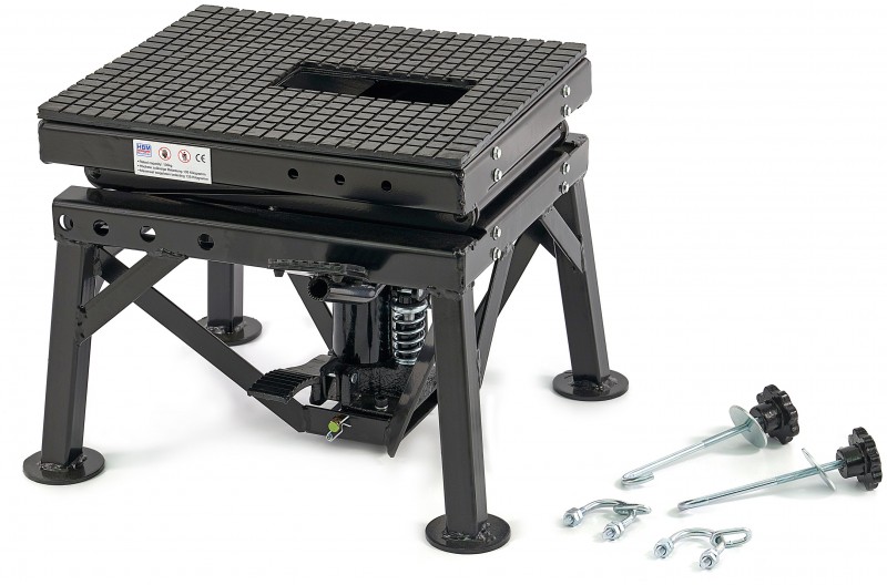 HBM motorheftafel zwart 135 kg draagvermogen, max. hoogte 90 cm, 35 x 35 x 35 cm