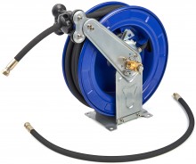 HBM 175 Bar Hogedruk Luchthaspel 15 m voor Water, Lucht en Vet, 3/8 inch, Staal met Poedercoating HBM 175 Bar Hogedruk Luchthaspel 15 m voor Water, Lucht en Vet, 3/8 inch, Staal met Poedercoating