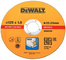 DeWalt DT3507 Doorslijpschijf 125 x 22,23 x 1,0 mm RVS/Inox 10 stuks