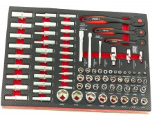 HBM 245-delige Premium Gereedschapsvulling voor Gereedschapswagen Rood, 6 Inlays, 21,5 kg, 39,5 x 53 cm