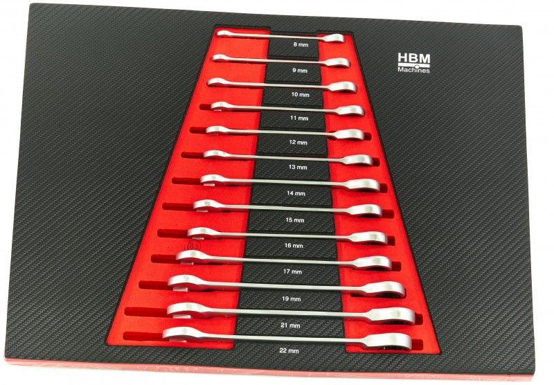 HBM 245-delige Premium Gereedschapsvulling voor Gereedschapswagen Rood, 6 Inlays, 21,5 kg, 39,5 x 53 cm