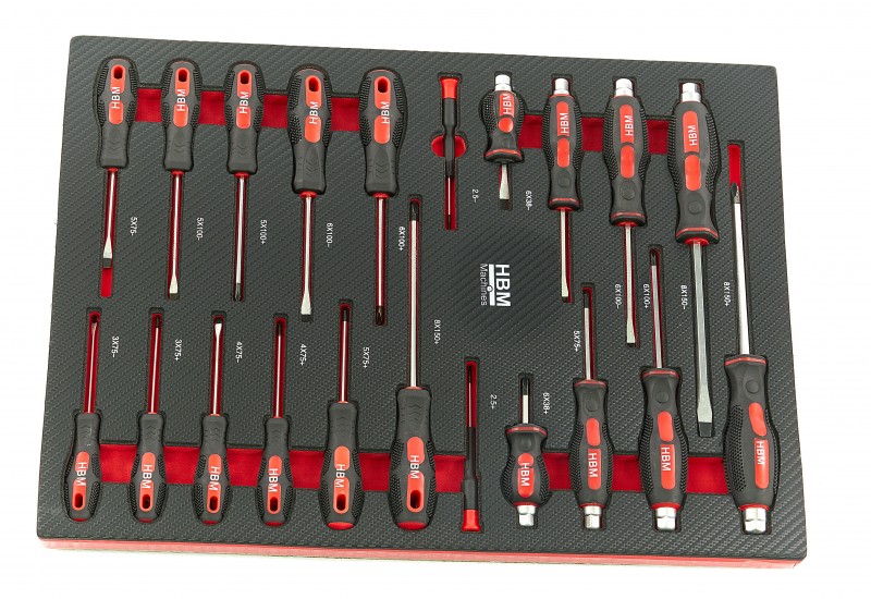 HBM 245-delige Premium Gereedschapsvulling voor Gereedschapswagen Rood, 6 Inlays, 21,5 kg, 39,5 x 53 cm