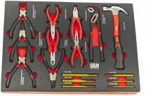 HBM 245-delige Premium Gereedschapsvulling voor Gereedschapswagen Rood, 6 Inlays, 21,5 kg, 39,5 x 53 cm