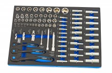 HBM 262-delige premium gereedschapsvulling voor gereedschapswagen, 7 inlays, 39 x 54 cm, blauw HBM 262-delige premium gereedschapsvulling voor gereedschapswagen, 7 inlays, 39 x 54 cm, blauw